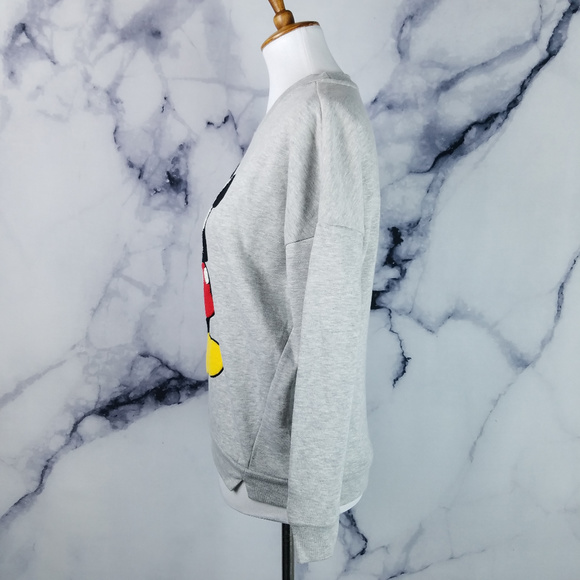 Disney Sweatshirt Small Mickey Mouse Heather Gray - Picture 3 of 8